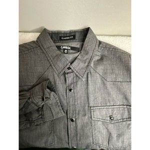 Men’s Carbon Dark Gray/Black‎ Snap Up Shirt Medium